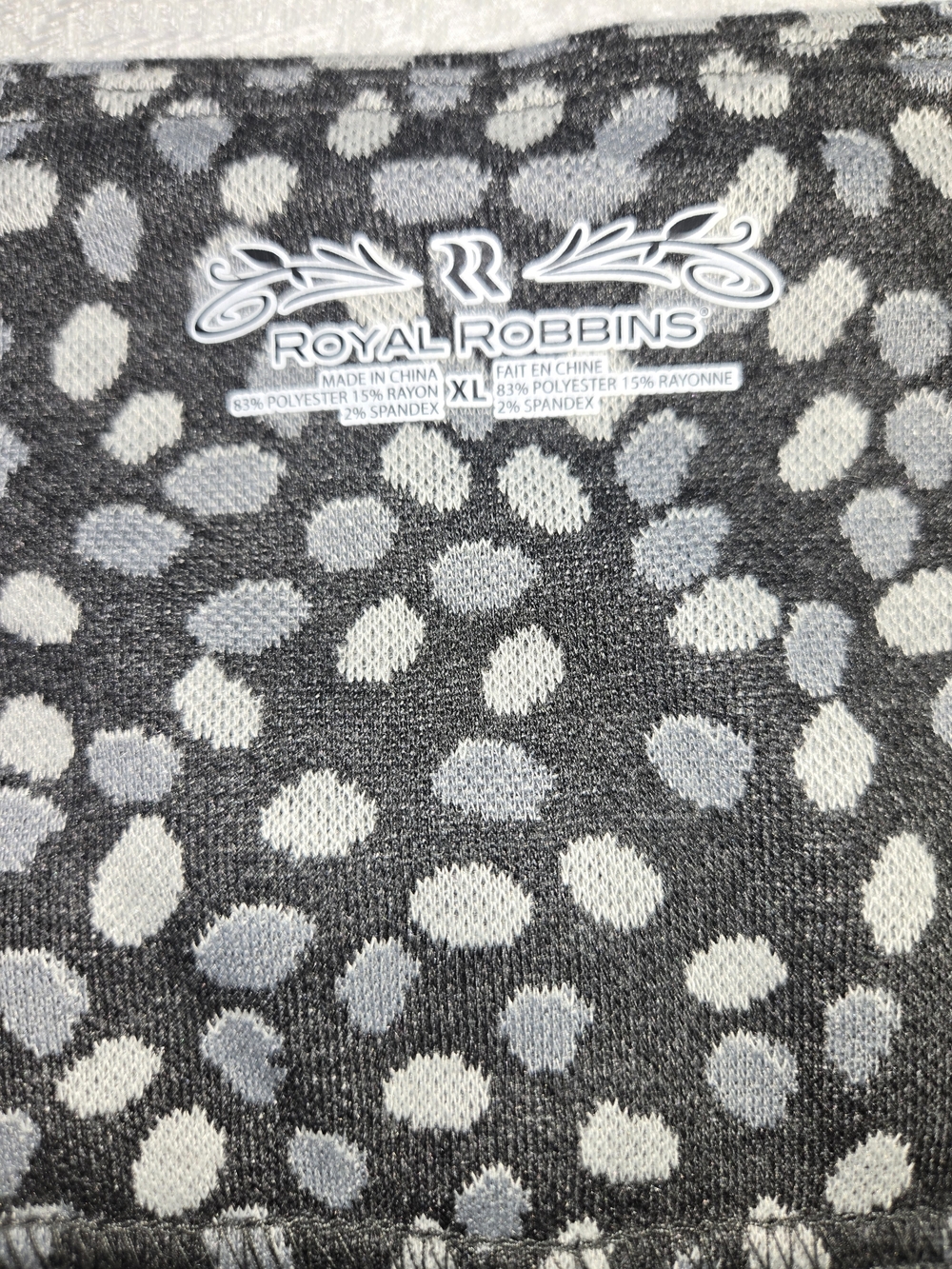 Royal Robbins Gray- Light Gray Dot-Print Knit Skirt XL Travel,  Outdoors Casual